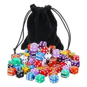 Blulu Juego de dados de 6 caras con bolsas de terciopelo_3