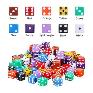 Blulu Juego de dados de 6 caras con bolsas de terciopelo_2