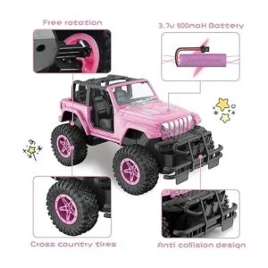 Coche de control remoto para niñas de 2.4 GHz rosa RC para_4