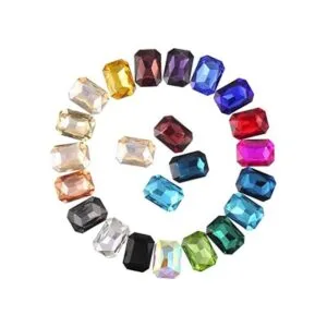 50 piezas de coloridos cristales rectangulares con_1