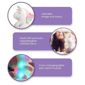 Peluche de unicornio con luces regalos de unicornio para_5