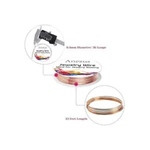 Anezus 12 rollos de alambre de joyería resistente al