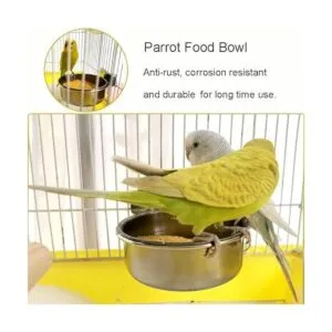 Tfwadmx Bird Feeding Dish Cups Parrot Food Bowl Clamp_2