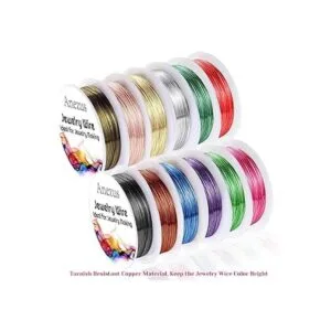 Anezus 12 rollos de alambre de joyería resistente al