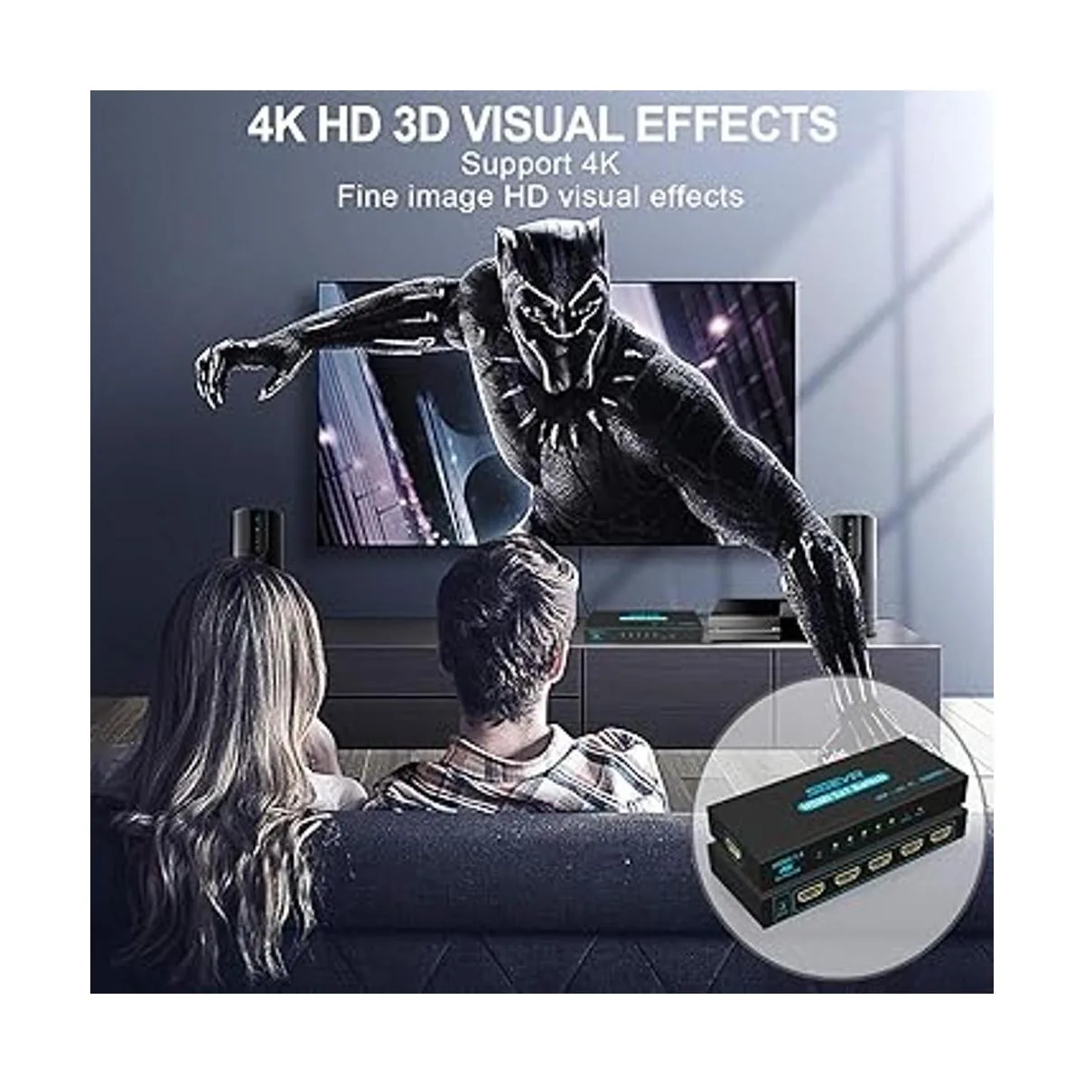 Conmutador HDMI SGEYR 5x1 HDMI 5 en 1 salida selector de_2