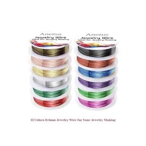 Anezus 12 rollos de alambre de joyería resistente al
