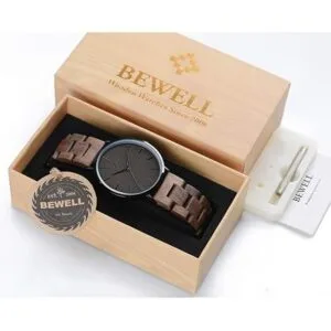 BEWELL Relojes de madera para hombres y mujeres reloj de_6
