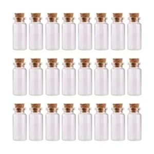 MAXMAU 24 botellas de vidrio de 0.3 fl oz tapones de_1