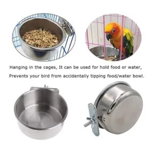 Tfwadmx Bird Feeding Dish Cups Parrot Food Bowl Clamp_4