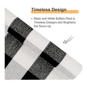 Tapete Kimode de algodón a cuadros color negro y blanco