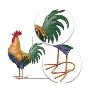 TERESAS COLLECTIONS Estatuas de jardín de gallo de metal