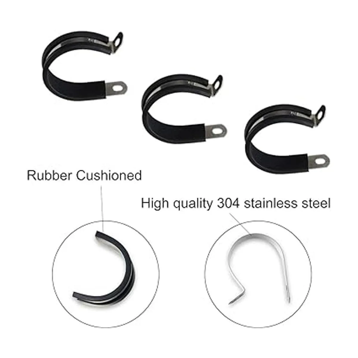 Abrazaderas de cable de acero inoxidable acolchadas de_3