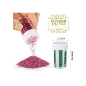 LEOBRO Paquete de 18 con purpurina tarro de resina con_2