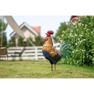 TERESAS COLLECTIONS Estatuas de jardín de gallo de metal