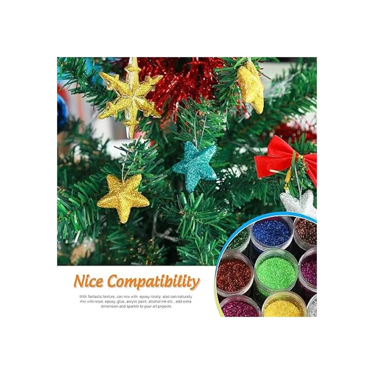 LEOBRO Paquete de 18 con purpurina tarro de resina con_6