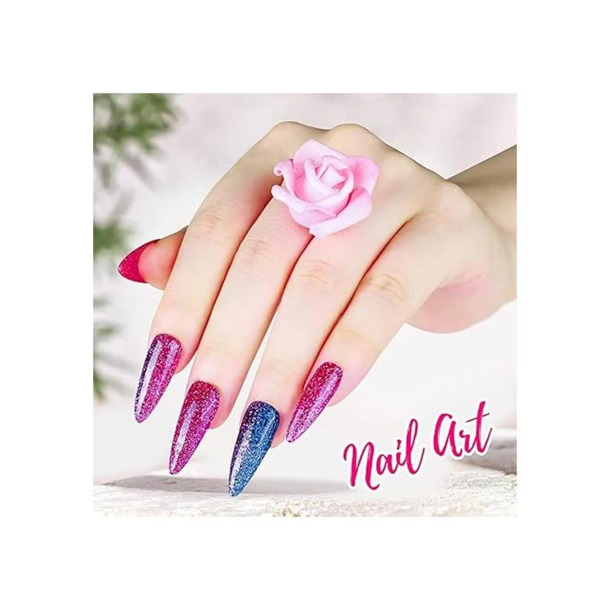 LEOBRO Paquete de 18 con purpurina tarro de resina con_5