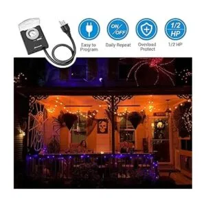 DEWENWILS Temporizador para exteriores con cable de 2 pies_2