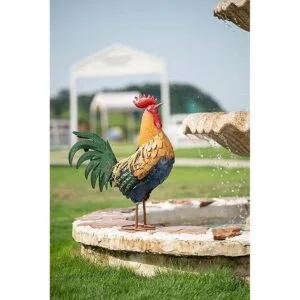 TERESAS COLLECTIONS Estatuas de jardín de gallo de metal