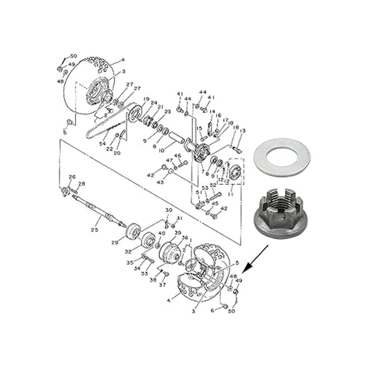 Motoparty Arandela de tuerca de castillo de eje trasero_2