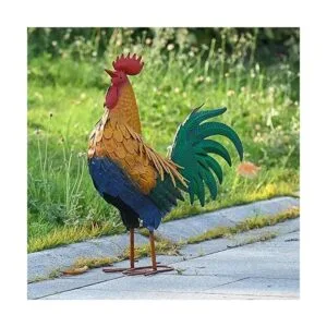 TERESAS COLLECTIONS Estatuas de jardín de gallo de metal