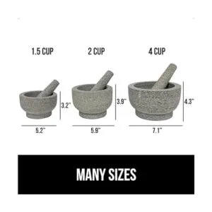 Gorilla Grip Juego de mortero y maja de granito_6