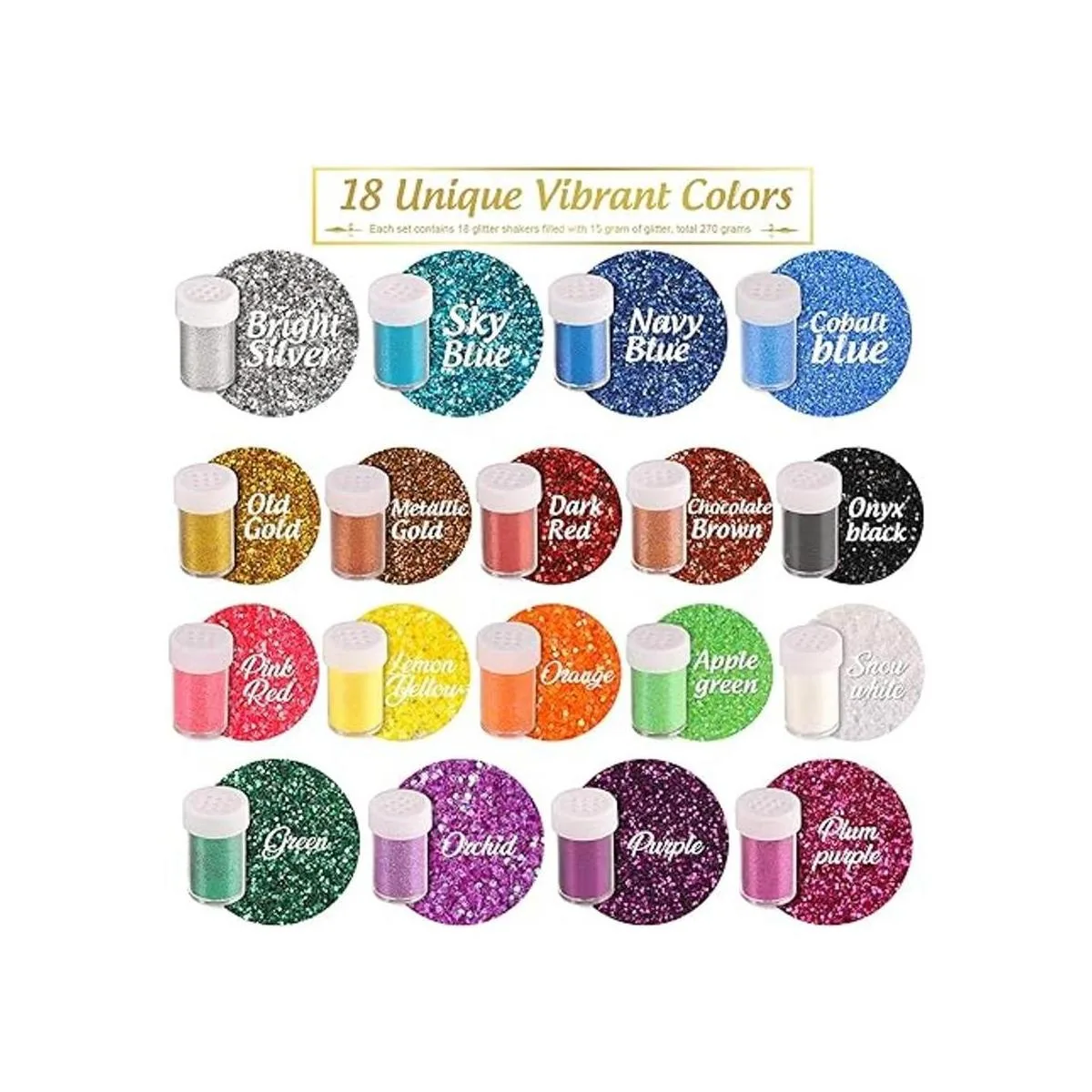 LEOBRO Paquete de 18 con purpurina tarro de resina con_3