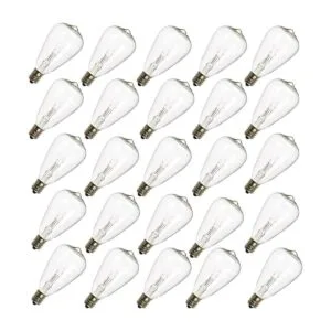 Romasaty Paquete de 25 bombillas ST35 de repuesto Edison