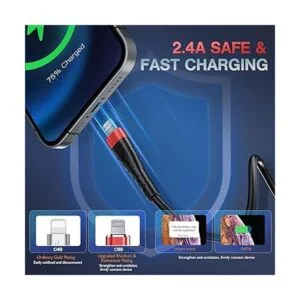 OIITH Cable de carga largo para iPhone con certificación_5