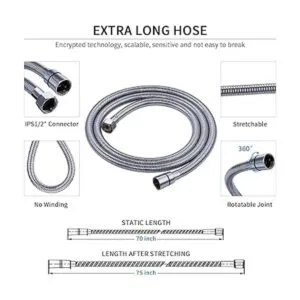 Cabezal de ducha de mano de alta presión 6 ajustes de_6