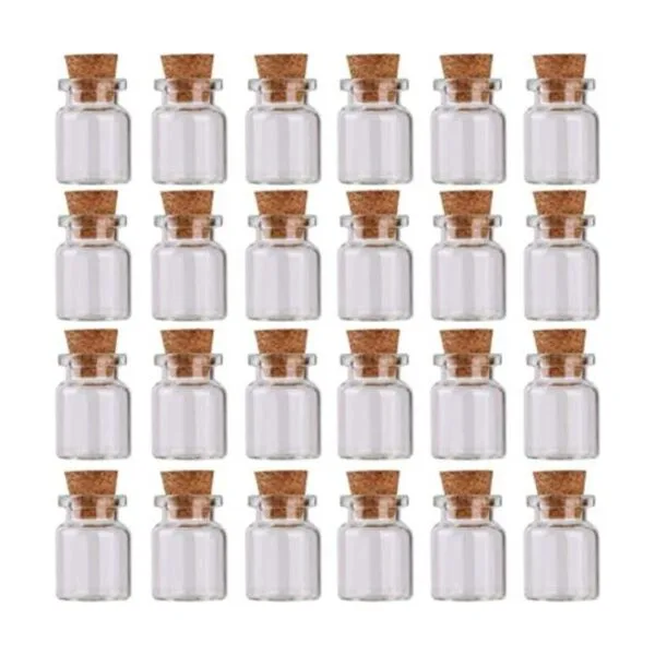 MaxMau 24 juegos de botellas pequeñas de vidrio de 0.2 fl_1