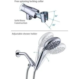 Cabezal de ducha de mano de alta presión 6 ajustes de_5