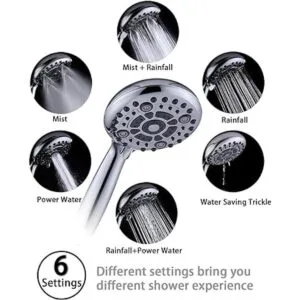 Cabezal de ducha de mano de alta presión 6 ajustes de_4