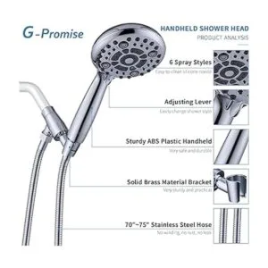 Cabezal de ducha de mano de alta presión 6 ajustes de_2