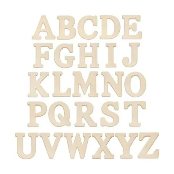 26 letras del alfabeto de madera para manualidades ABC de