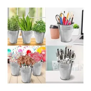 ArtCreativity Cubos de metal galvanizado grandes con asas_4