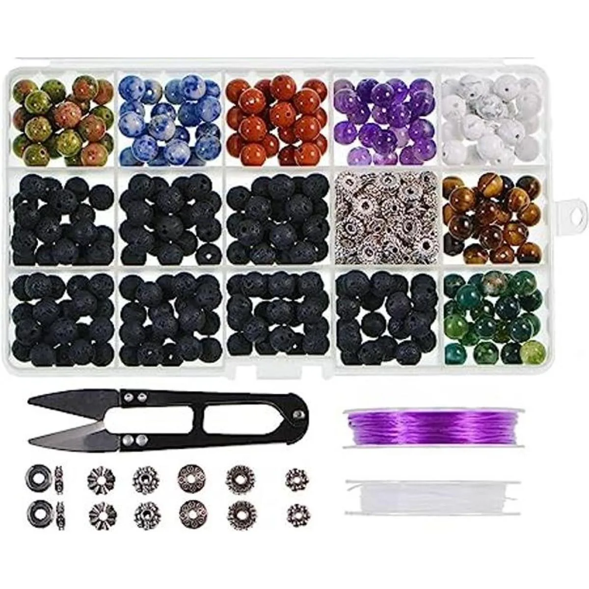 Juego de cajas de cuentas de piedra natural 0.315 in_1