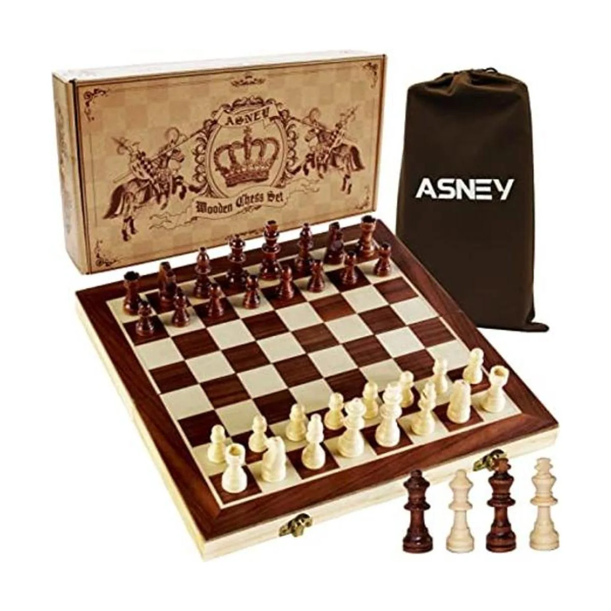 ASNEY Juego de ajedrez magnético mejorado juego de mesa_1