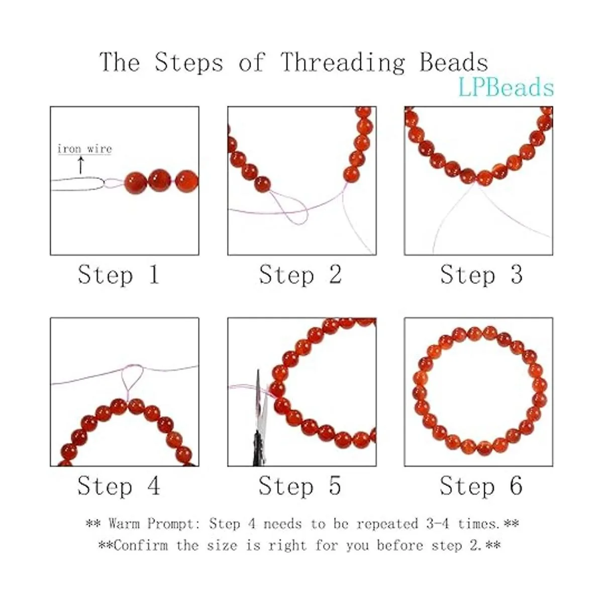 Juego de cajas de cuentas de piedra natural 0.315 in_5