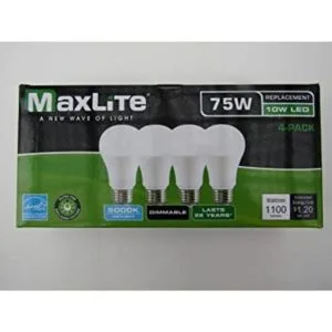 MaxLite Bombilla LED regulable 4 unidades A19 75 W_1