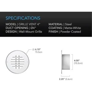 AC Infinity Rejilla de ventilación para conductos de 4_4