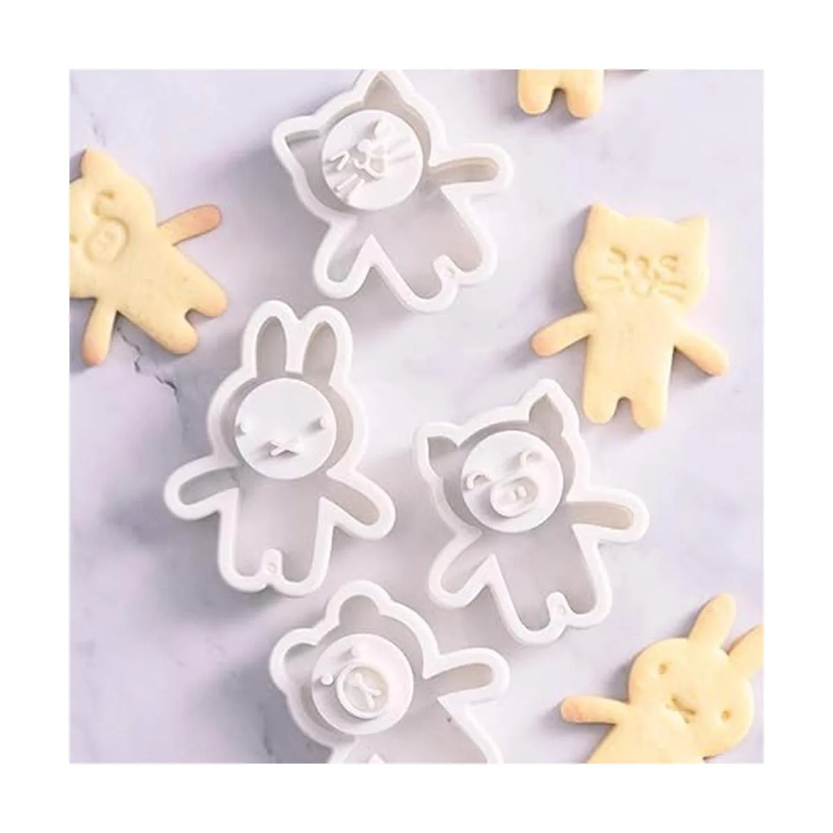 Lindo cortador de galletas de animales oso gato conejo