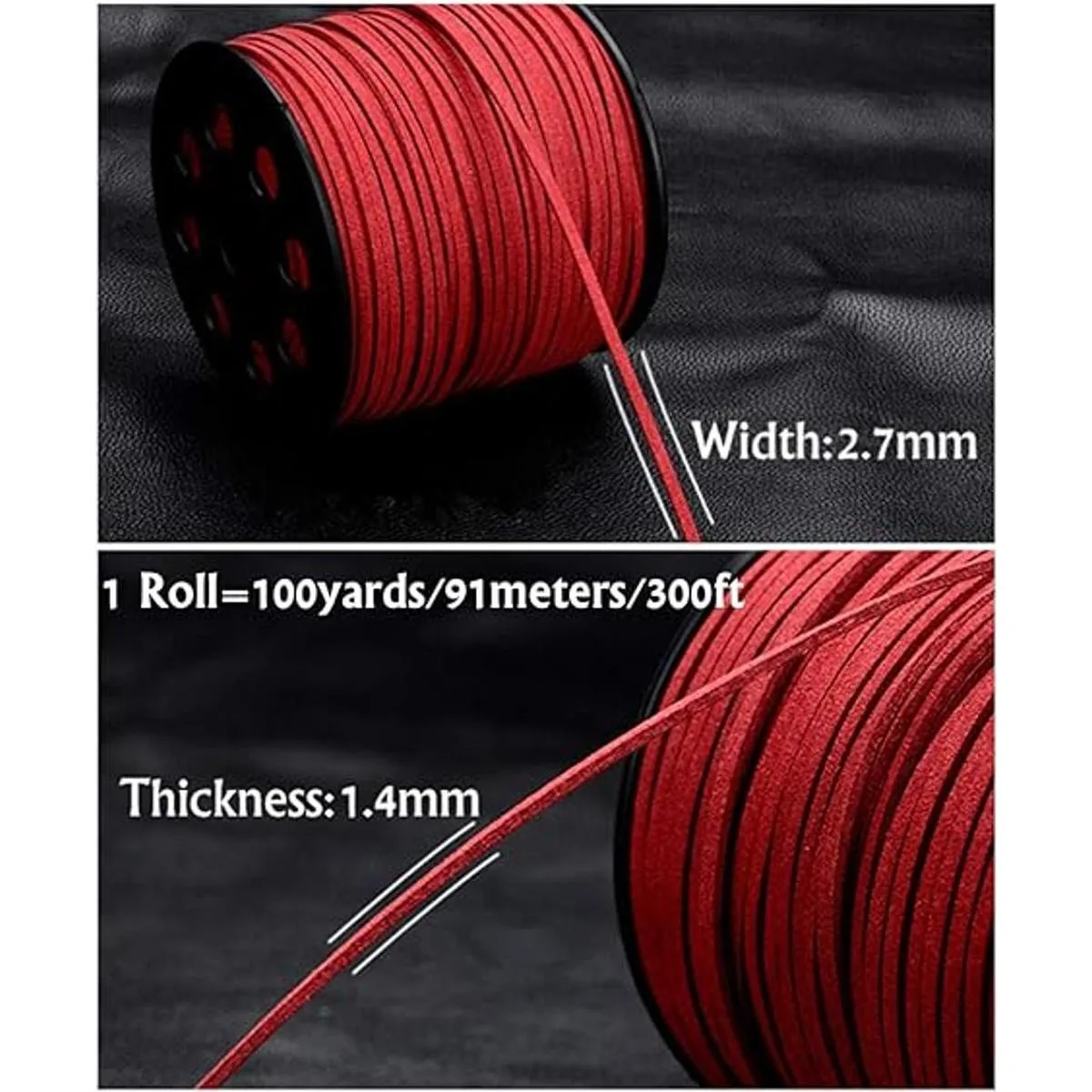 Cordón de encaje de ante sintético de 100 metros suave
