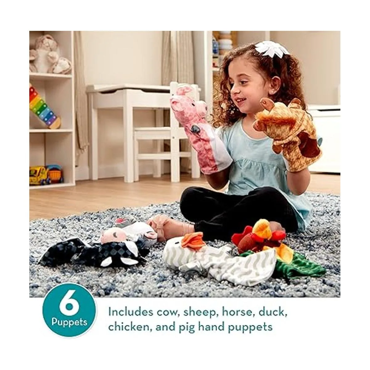 Melissa Doug Barn Buddies Hand Puppets juego de 6_2