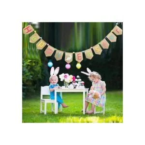 Decoración de pancarta de arpillera de feliz Pascua_5