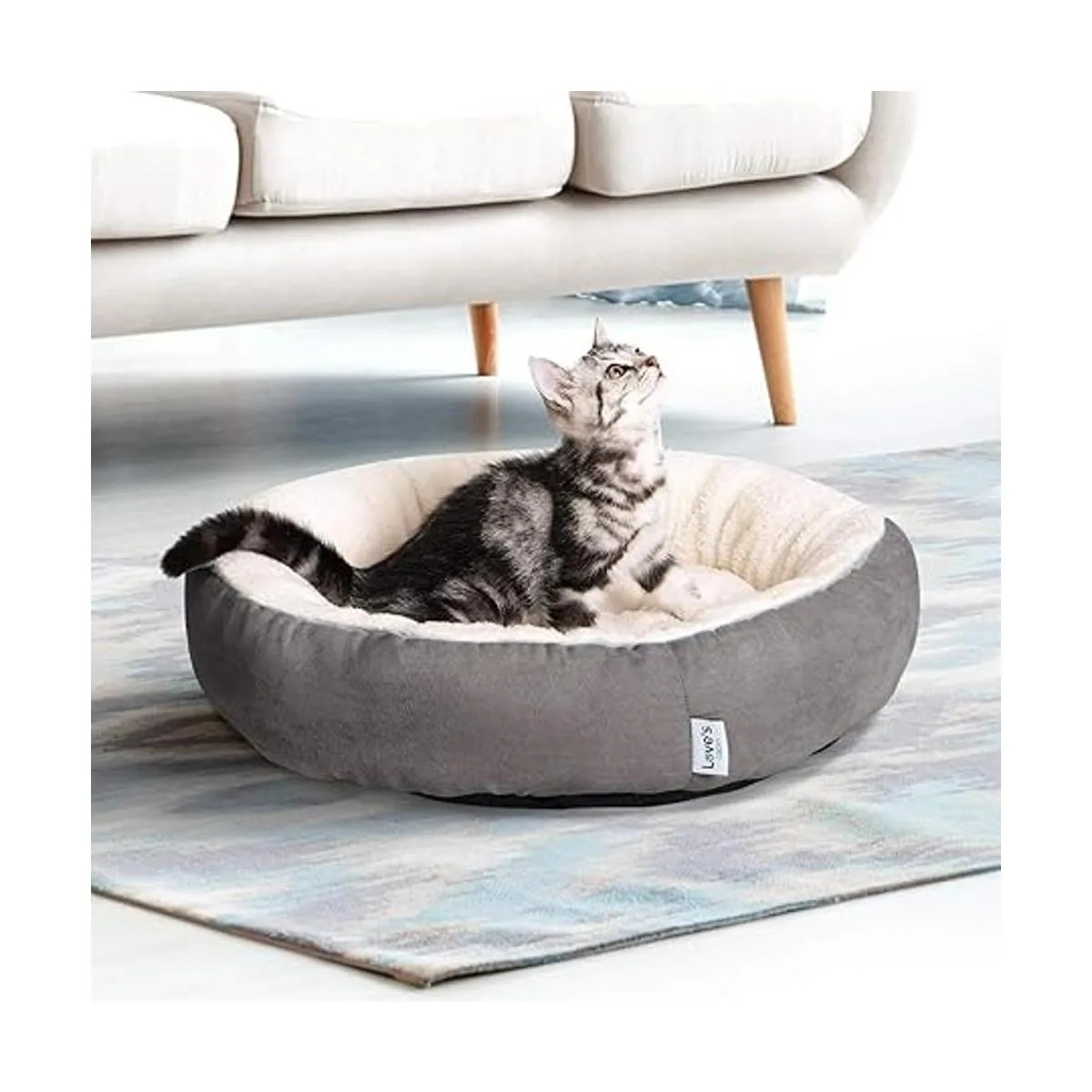 Cama estilo cojín redonda para gatos y perros de Loves_2