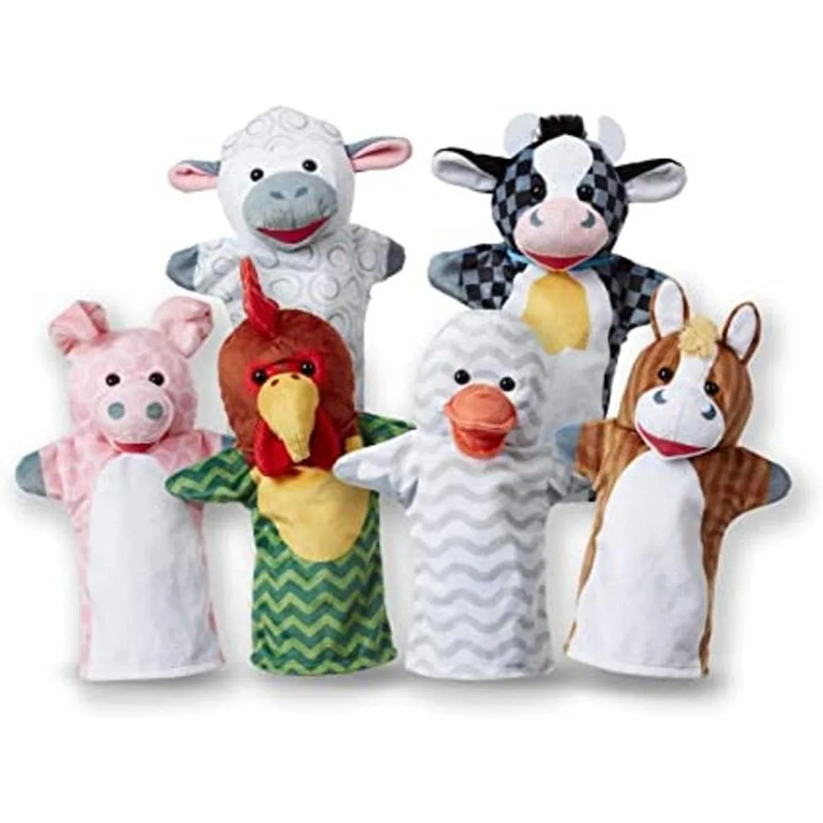 Melissa Doug Barn Buddies Hand Puppets juego de 6_1