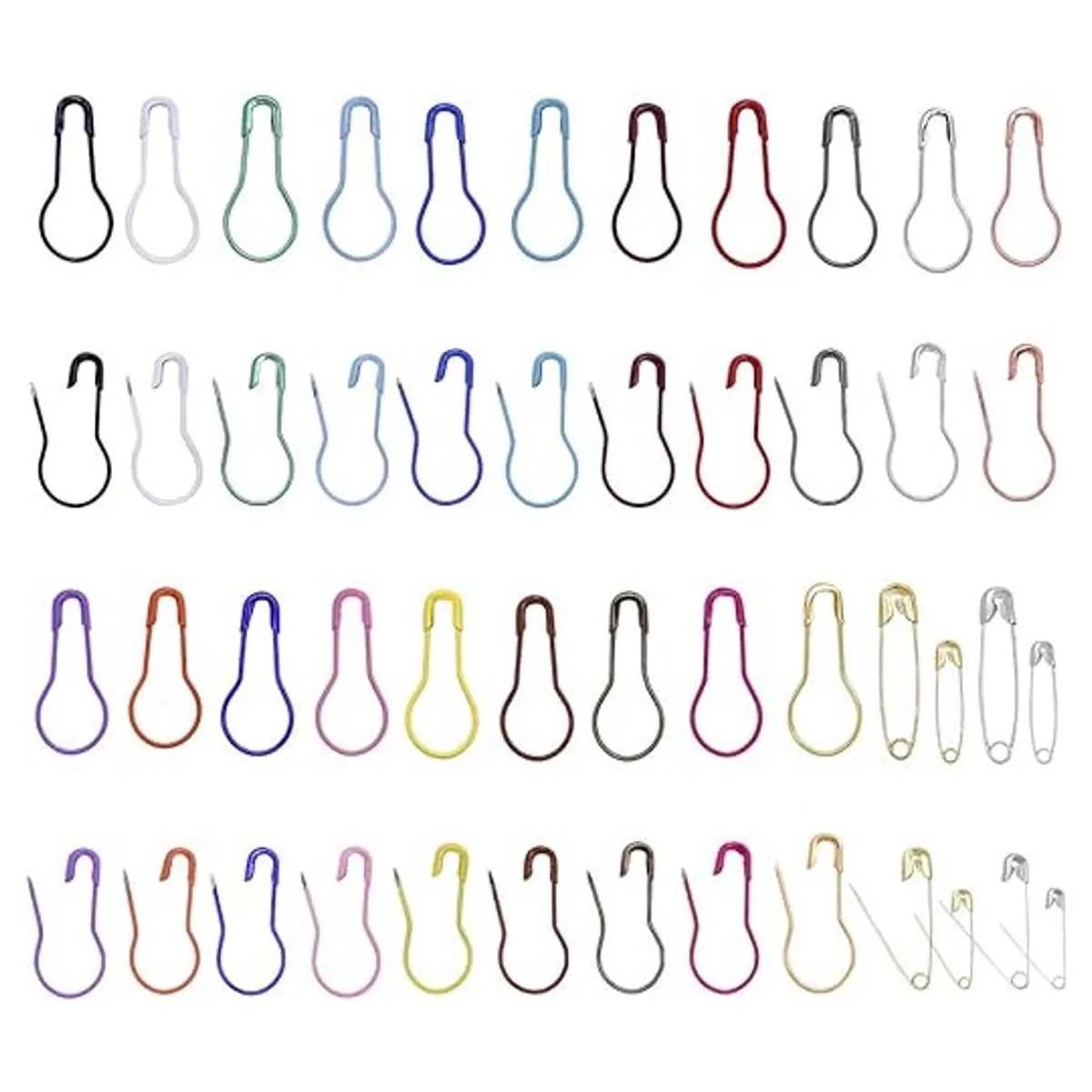 1200 pines de seguridad de metal de 22 colores bulbos de