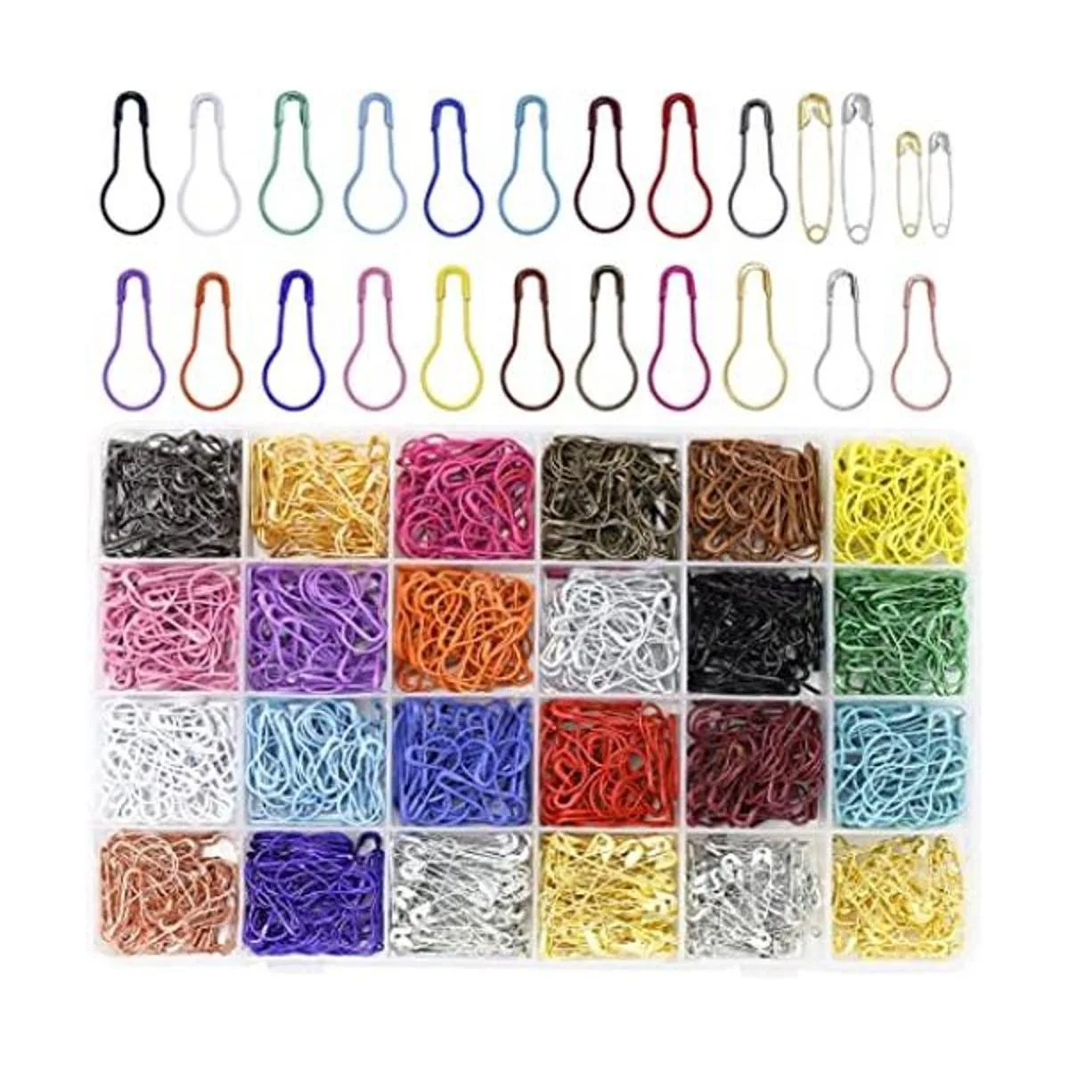 1200 pines de seguridad de metal de 22 colores bulbos de