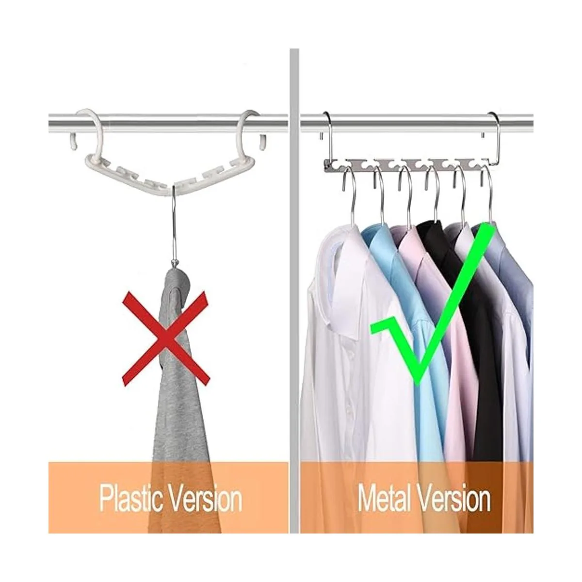 GEFTOL Perchas de metal para ahorrar espacio colgador