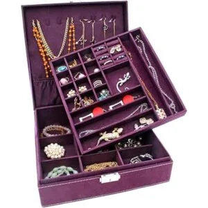 KLOUD City Estuche organizador de joyería de dos capas con_2